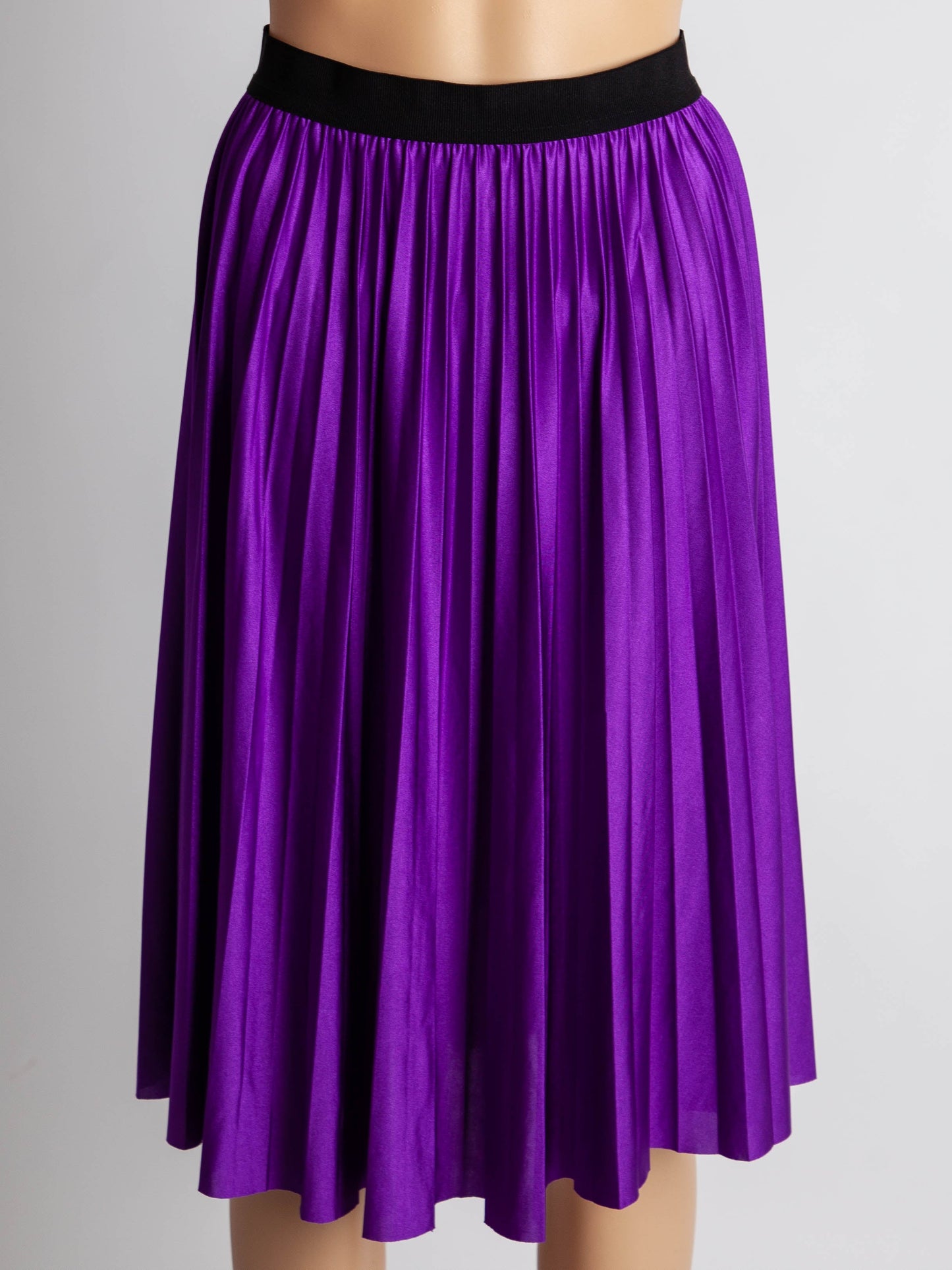 excellent pinko purple pleated skirt size s - shiny polyester