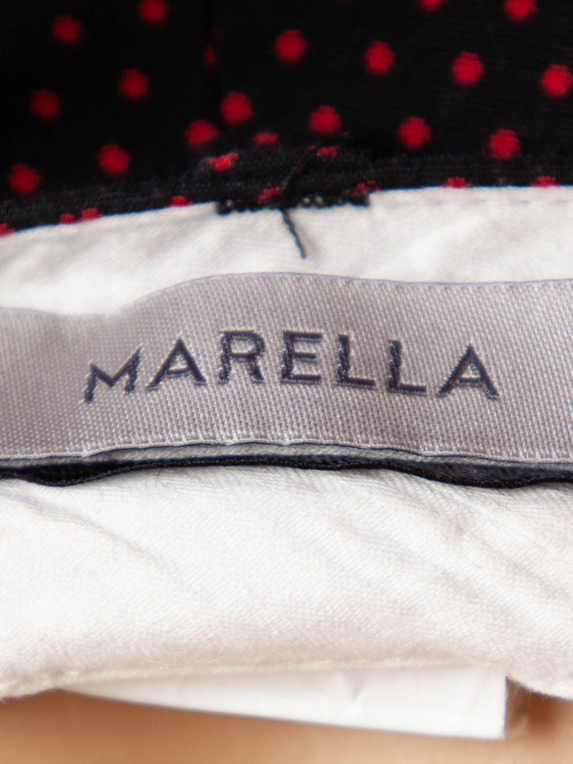 excellent marella slim-fit polka dot nylon pants in combined colors