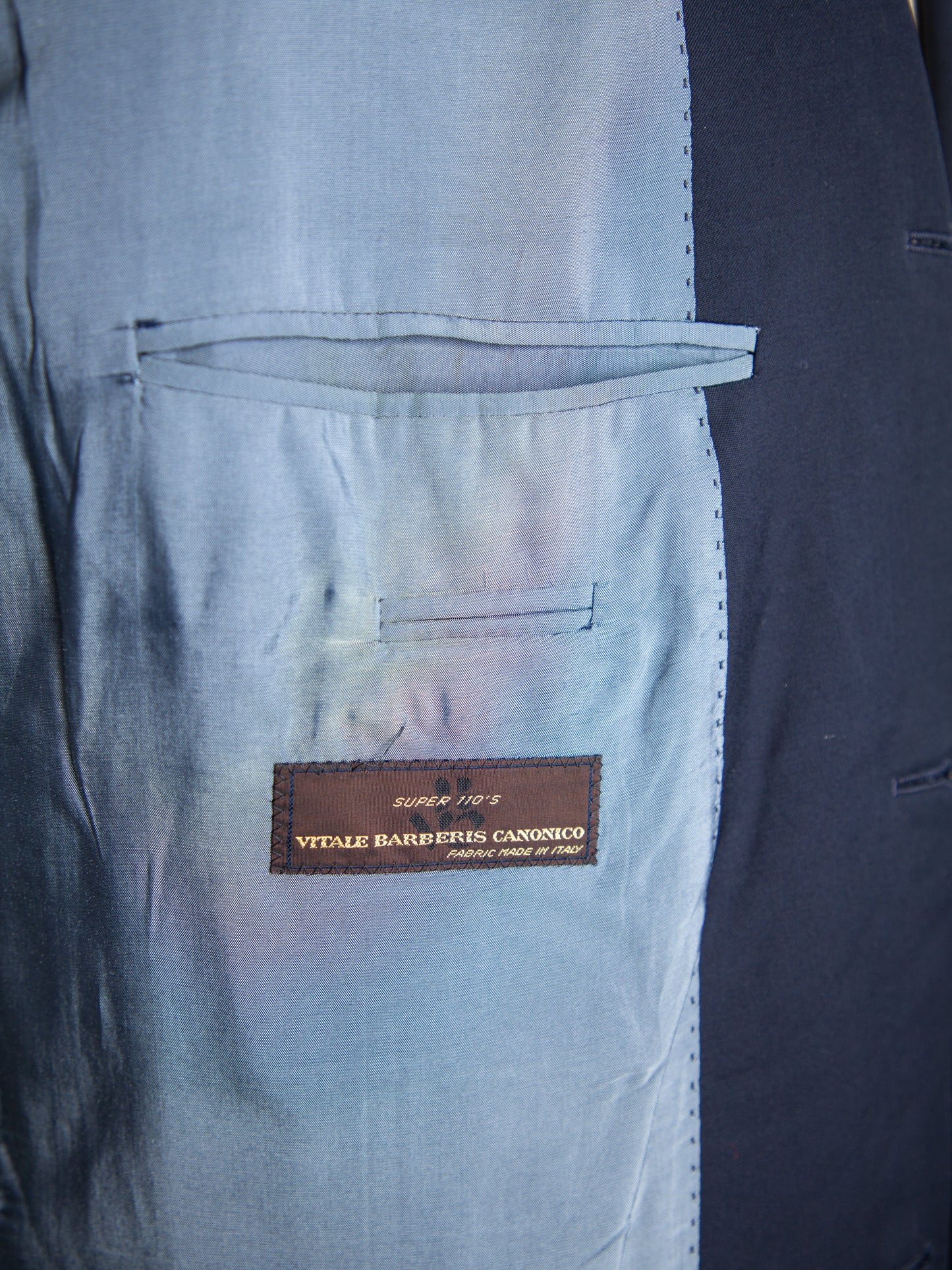 good vitale barberis canonico blue cashmere wool suit size l