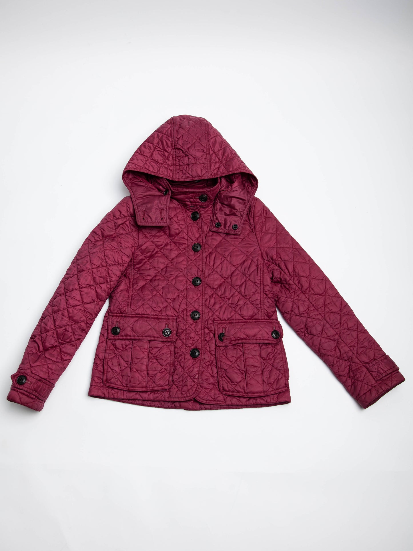 excellent burberry purple cotton quilted jacket for kids size 7