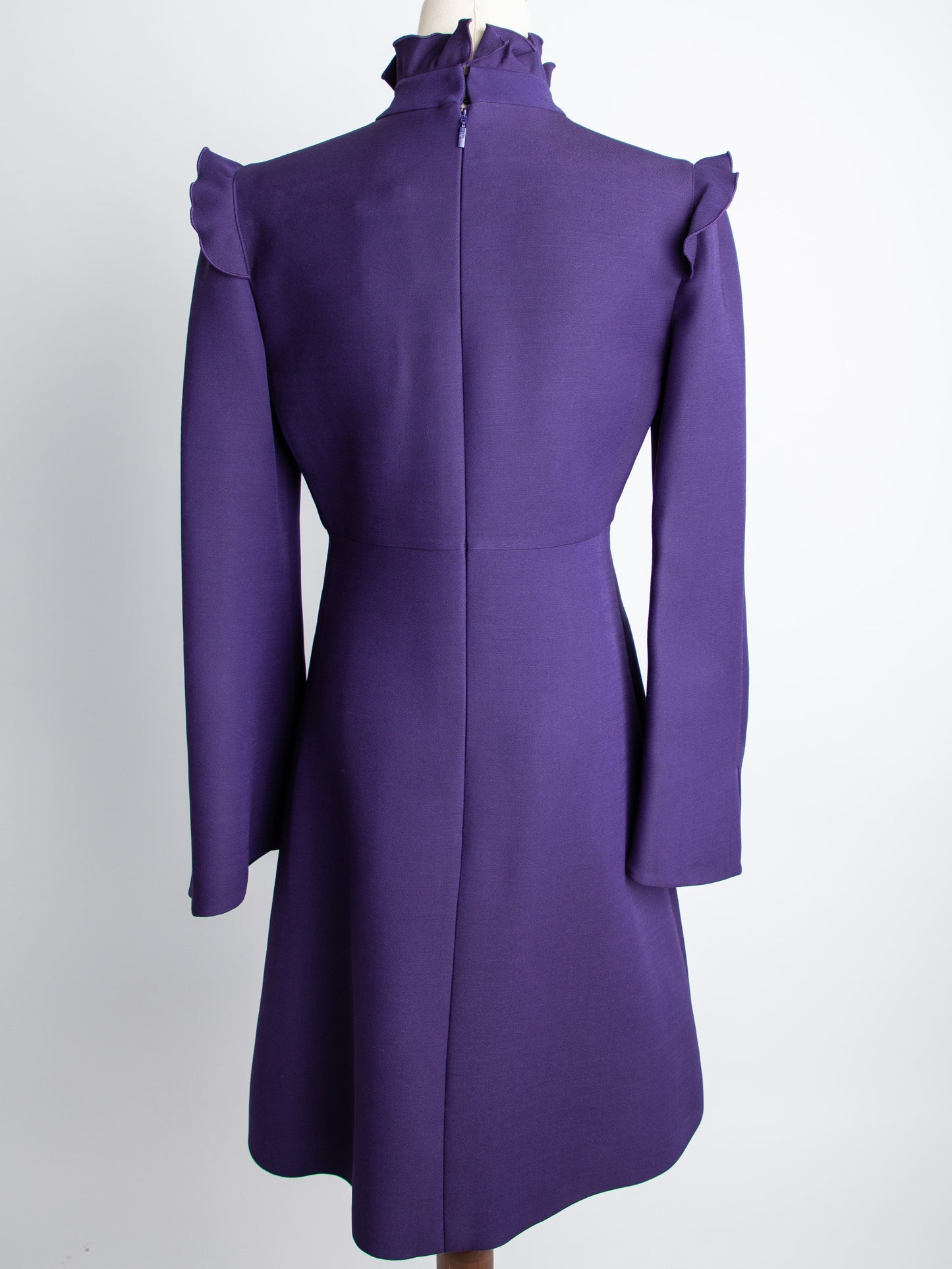 good condition fendi purple dress long sleeve ruffled details size n/a