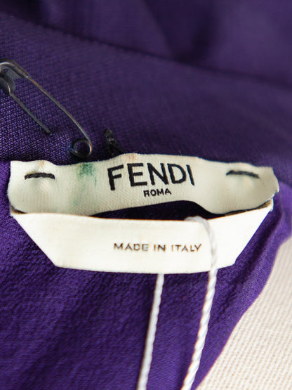 Good Condition Fendi Purple Dress Long Sleeve Ruffled Details Size N/A