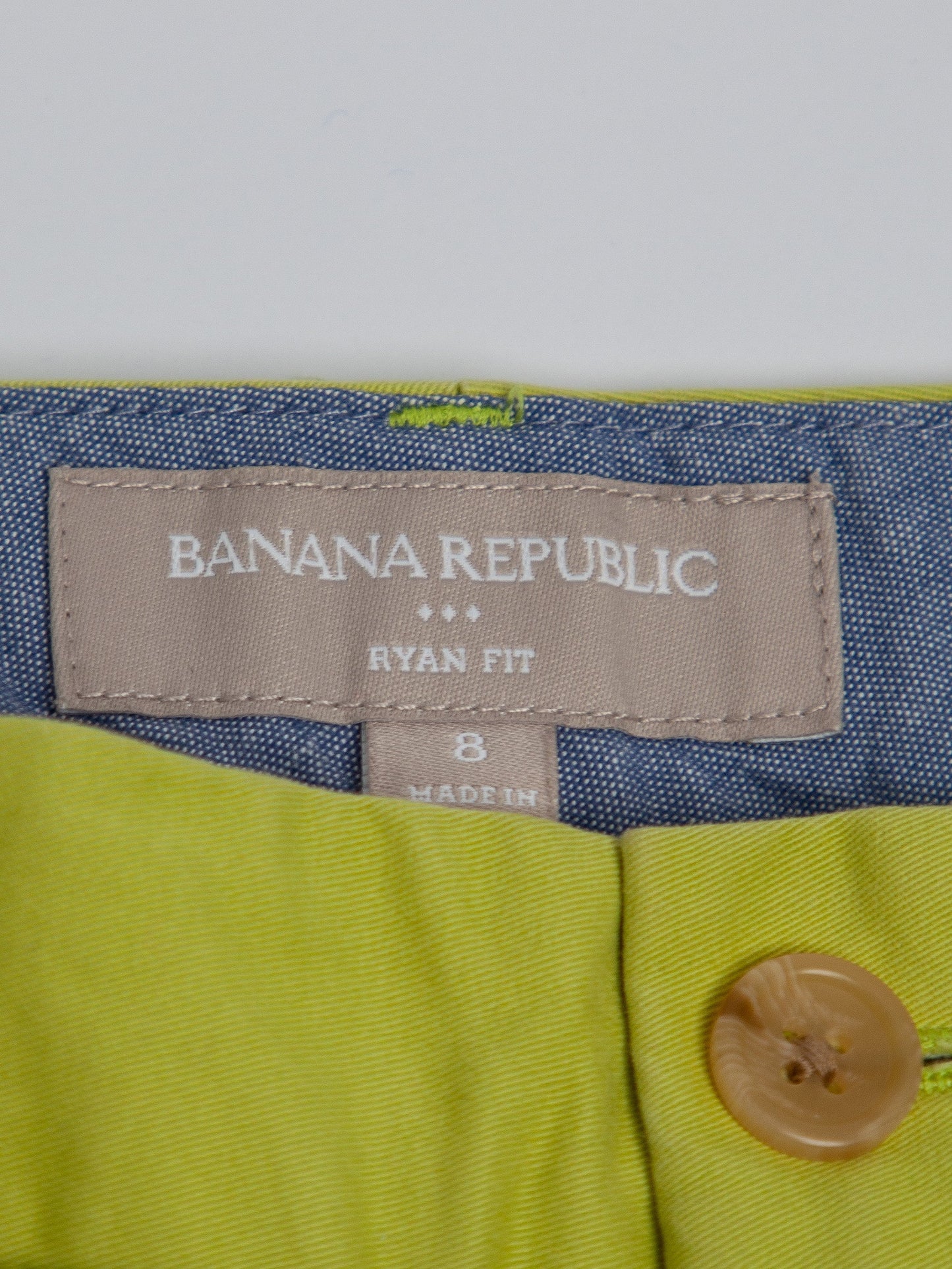 good banana republic green cotton pants ryan fit size 8 women's