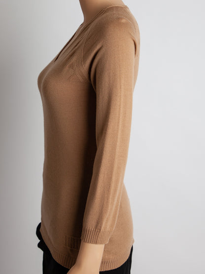 Good Escada Orange Wool Sweater Size S Women's V-Neck