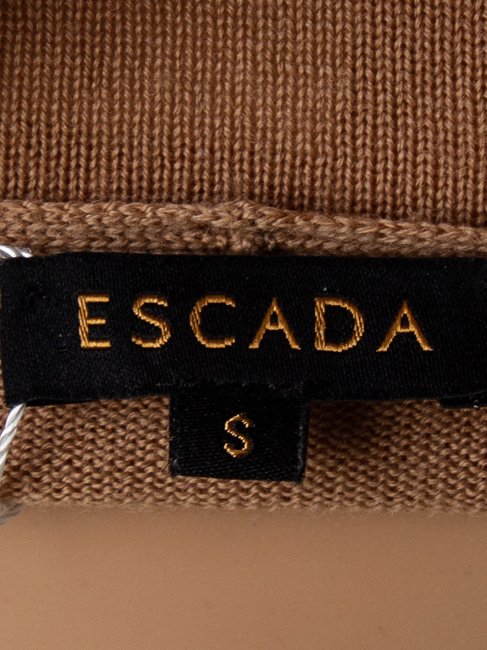 good escada orange wool sweater size s women's v-neck
