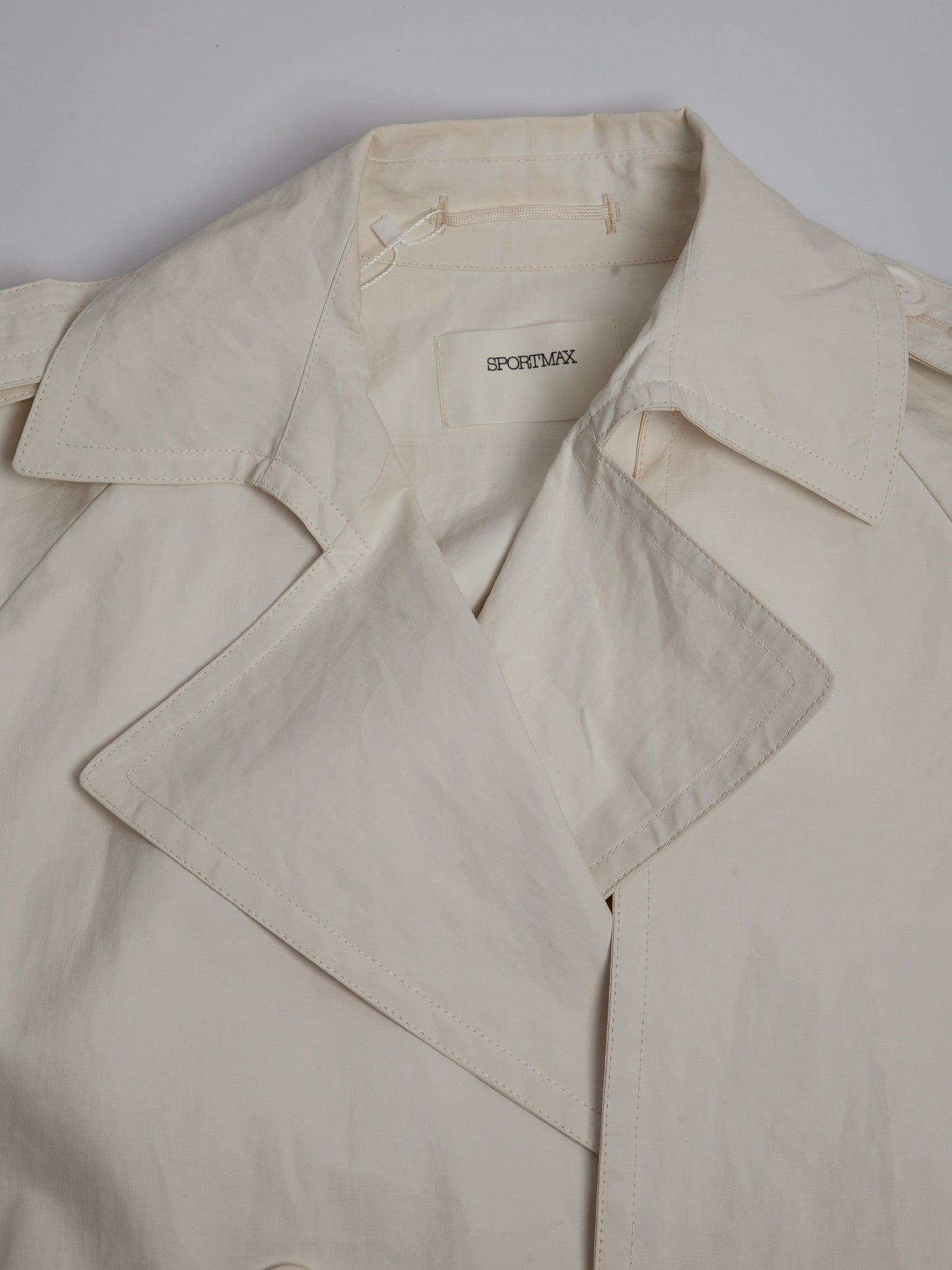 good sportmax white short sleeve trench coat size xxs