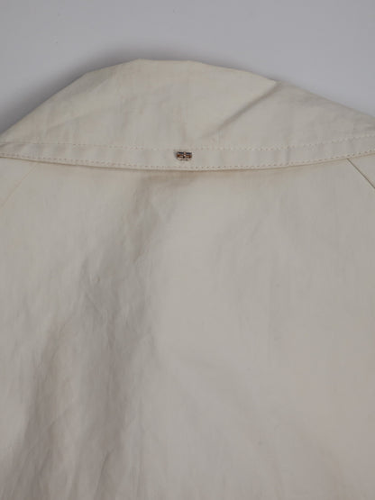 Good Sportmax White Short Sleeve Trench Coat Size XXS