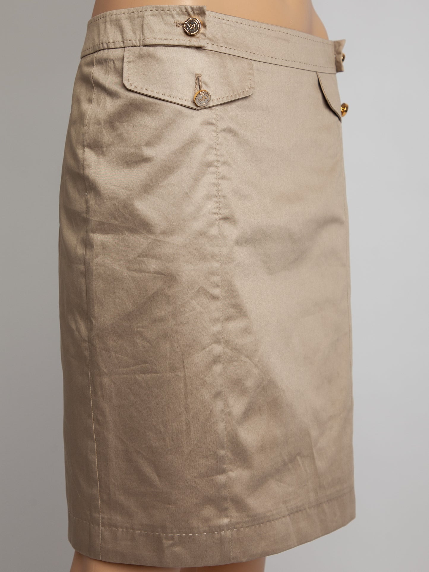 good gianfranco ferr� green polyester knee-length skirt size m