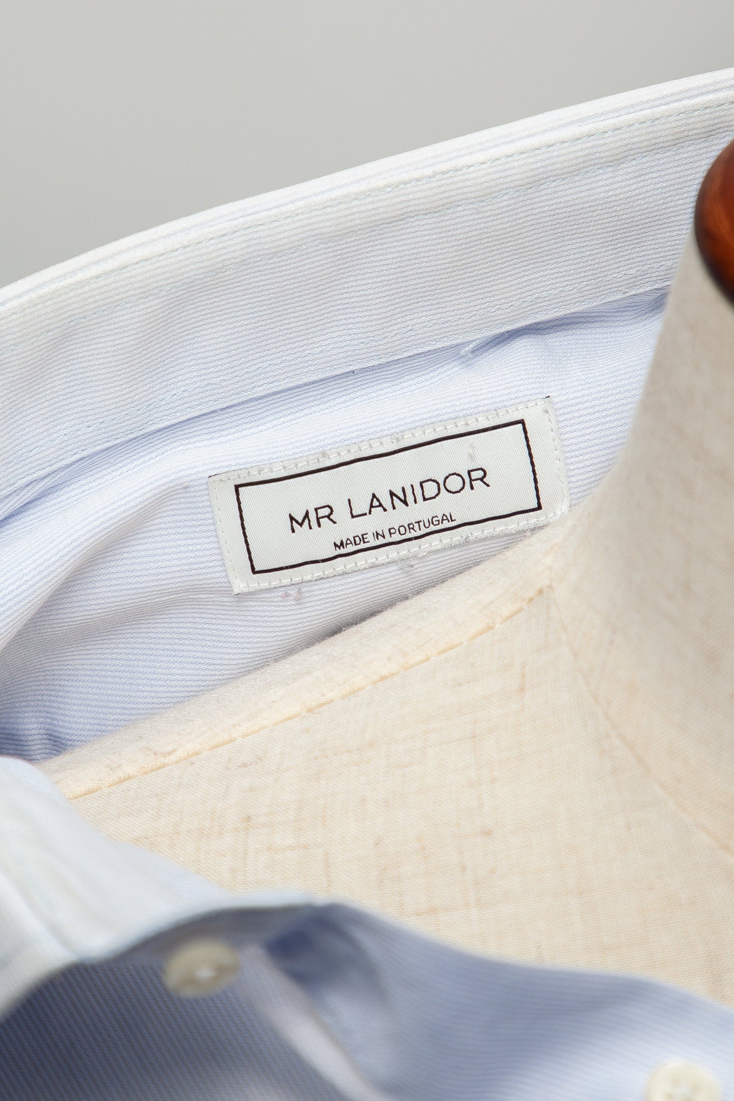 good mr lanidor blue cotton dress shirt size xl for men