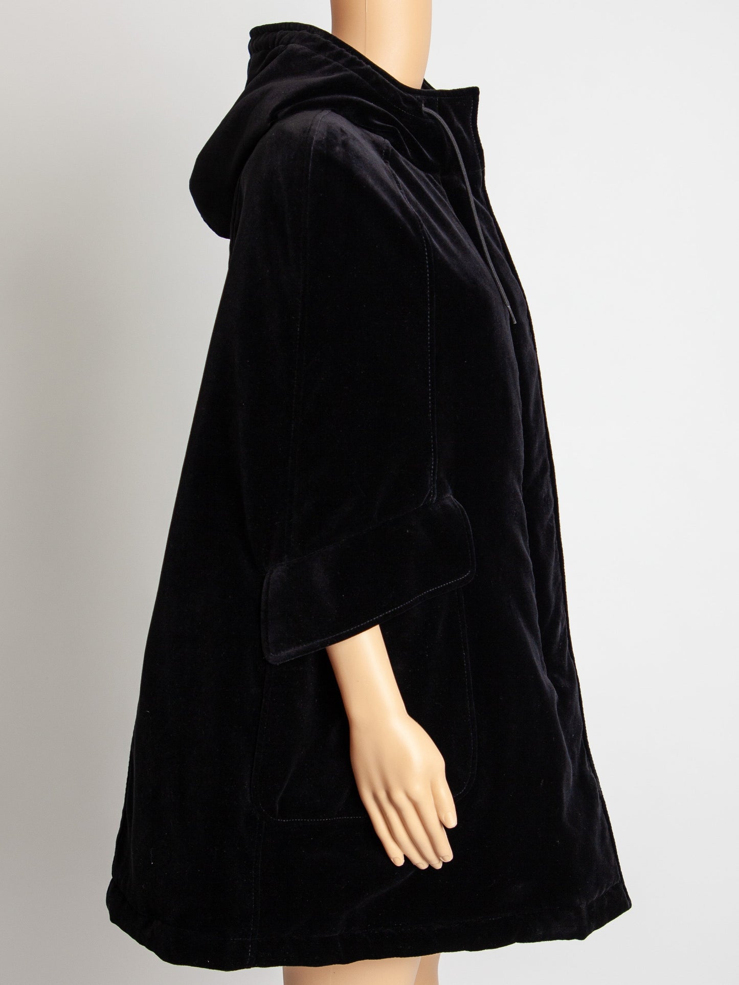 prada black hooded cape coat soft viscose women’s good condition