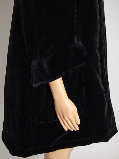 Prada Black Hooded Cape Coat Soft Viscose Women’s Good Condition