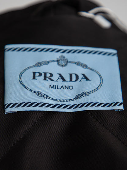 Prada Black Hooded Cape Coat Soft Viscose Women’s Good Condition