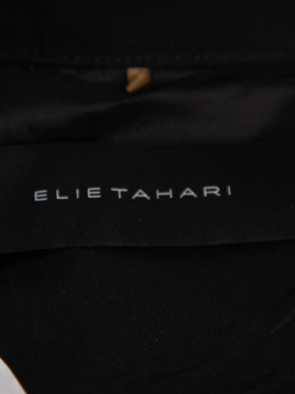 Good Elie Tahari Black Polyester Trench Coat with Belt Women's Size