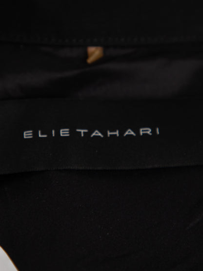 Good Elie Tahari Black Polyester Trench Coat with Belt Women's Size