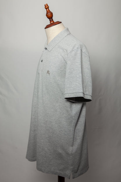 Good Burberry Gray Polo Shirt Cotton XXL Men Short Sleeve