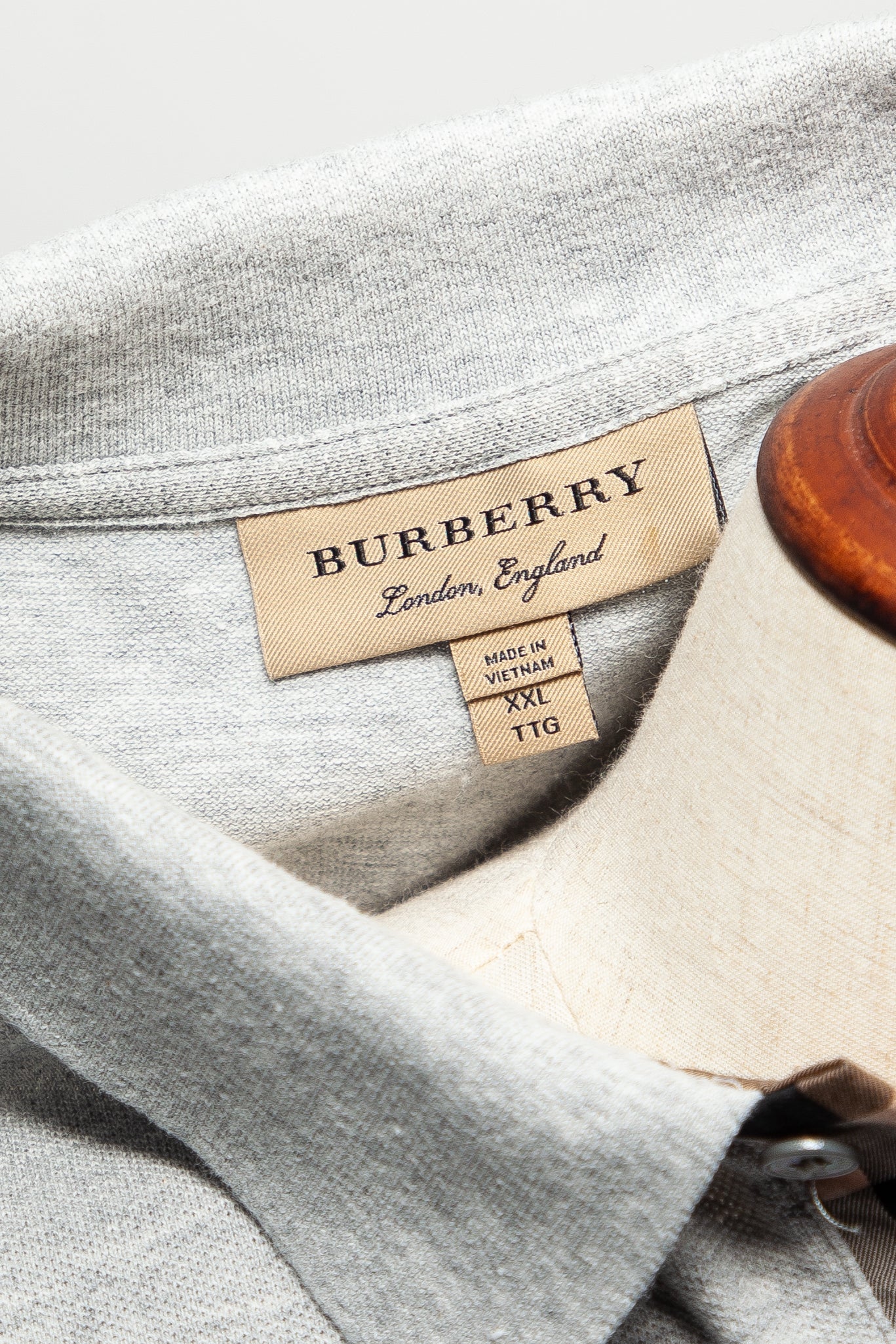 good burberry gray polo shirt cotton xxl men short sleeve