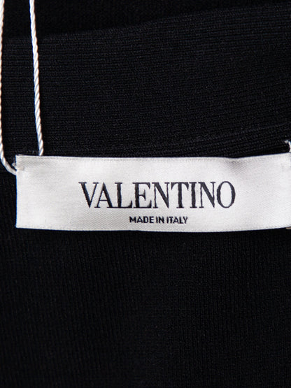 Good Valentino Black Sleeveless Dress with Draped Neckline