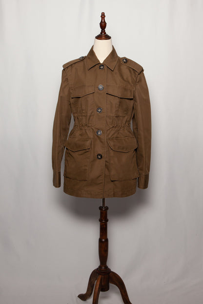 Excellent MaxCo Green Cotton Military Jacket Size M