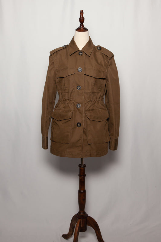Excellent MaxCo Green Cotton Military Jacket Size M