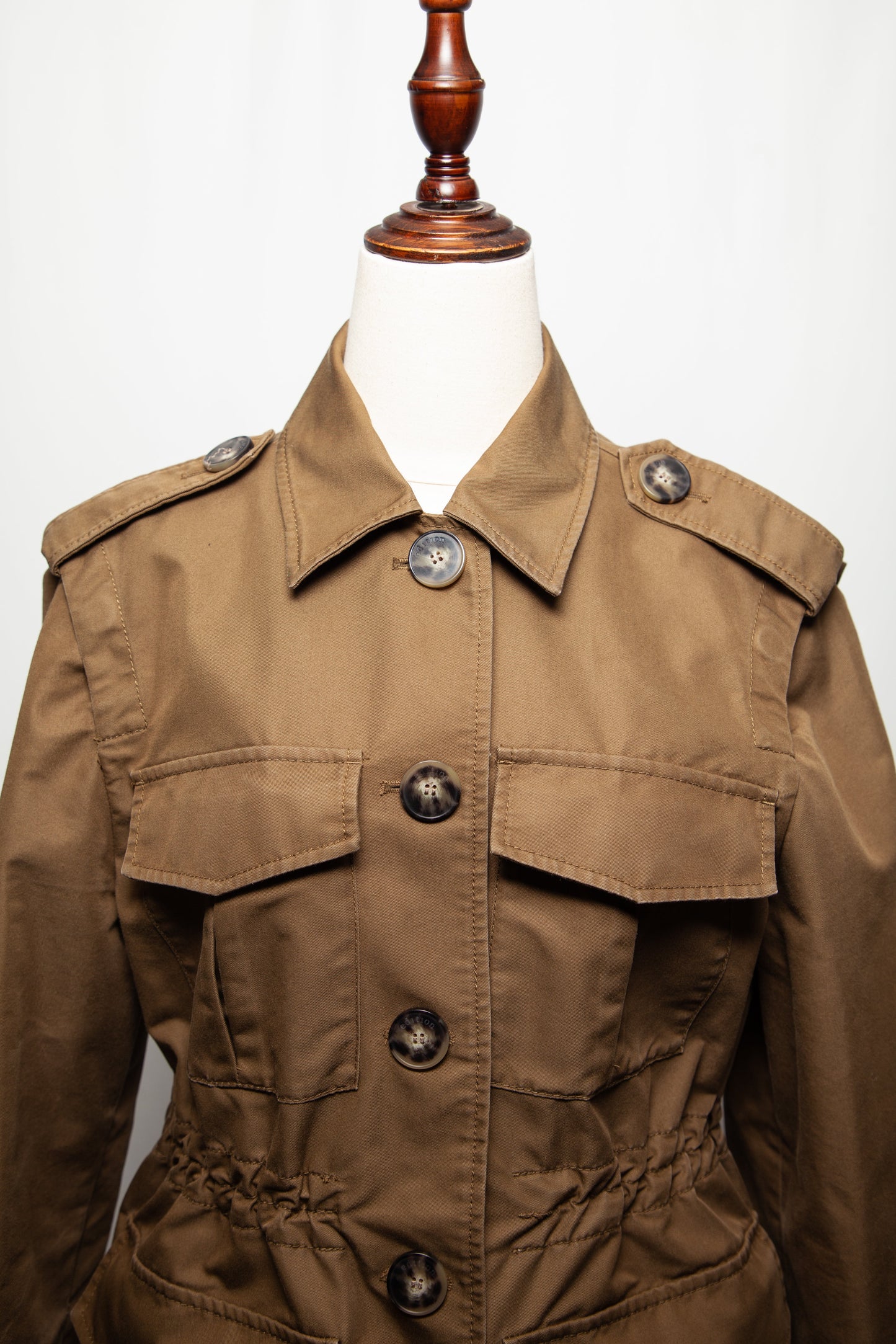 excellent maxco green cotton military jacket size m