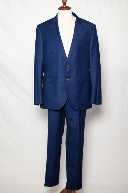Good Hackett Blue Cashmere Wool Suit Jacket & Pants Size XL