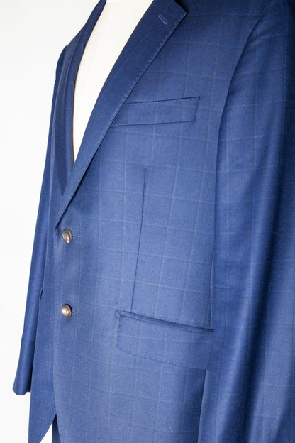 Good Hackett Blue Cashmere Wool Suit Jacket & Pants Size XL