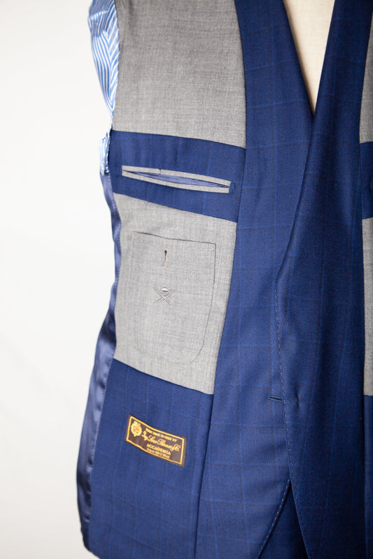 Good Hackett Blue Cashmere Wool Suit Jacket & Pants Size XL
