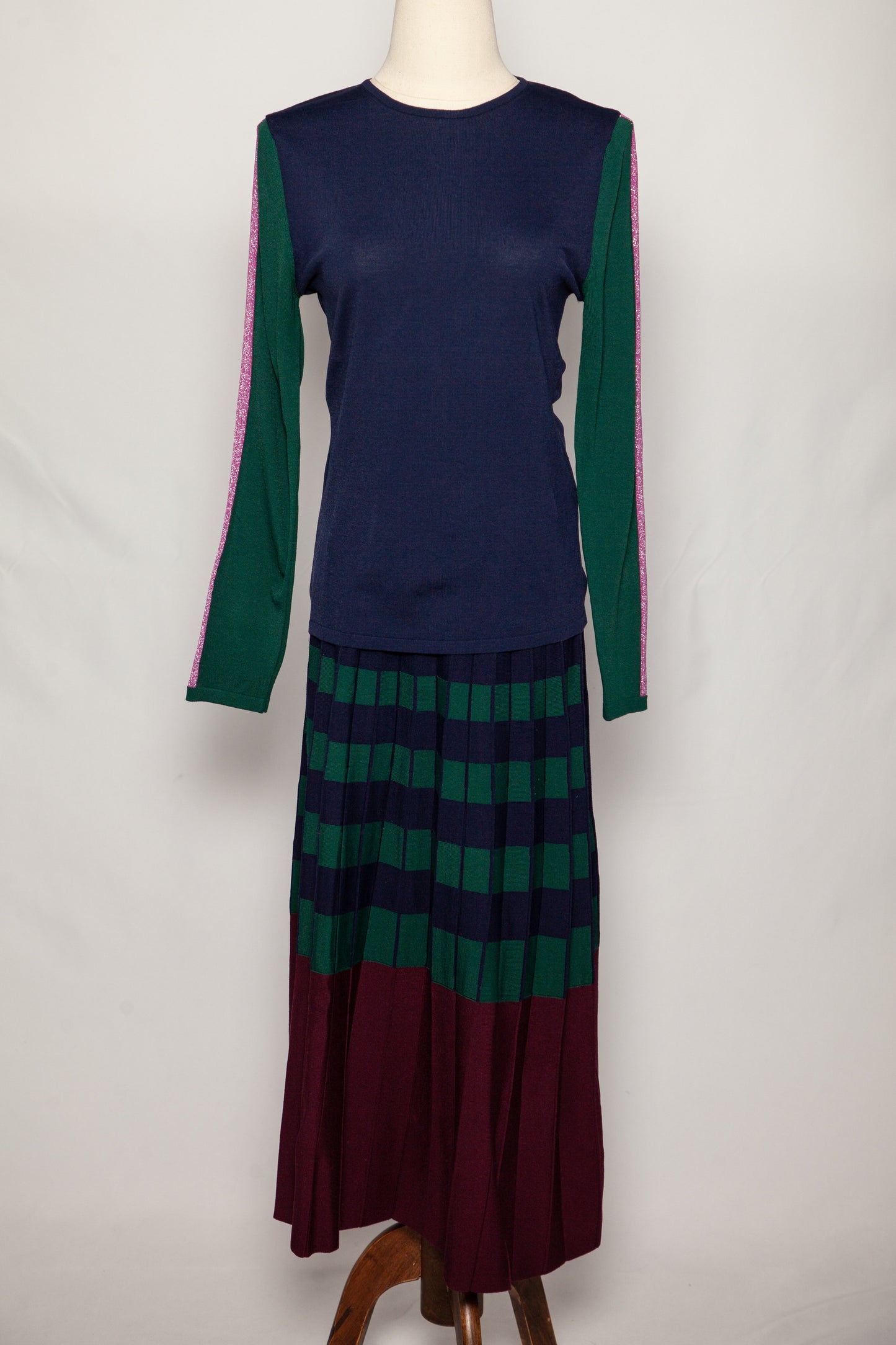 perfect roman women's blue long-sleeved dress size m