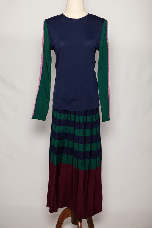 Perfect ROMAN Women's Blue Long-Sleeved Dress Size M