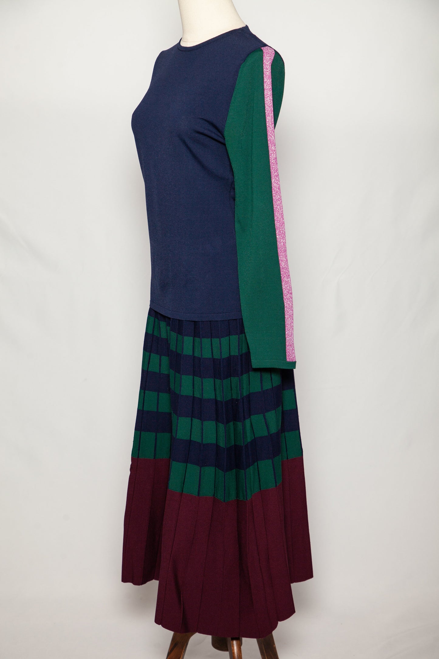 perfect roman women's blue long-sleeved dress size m