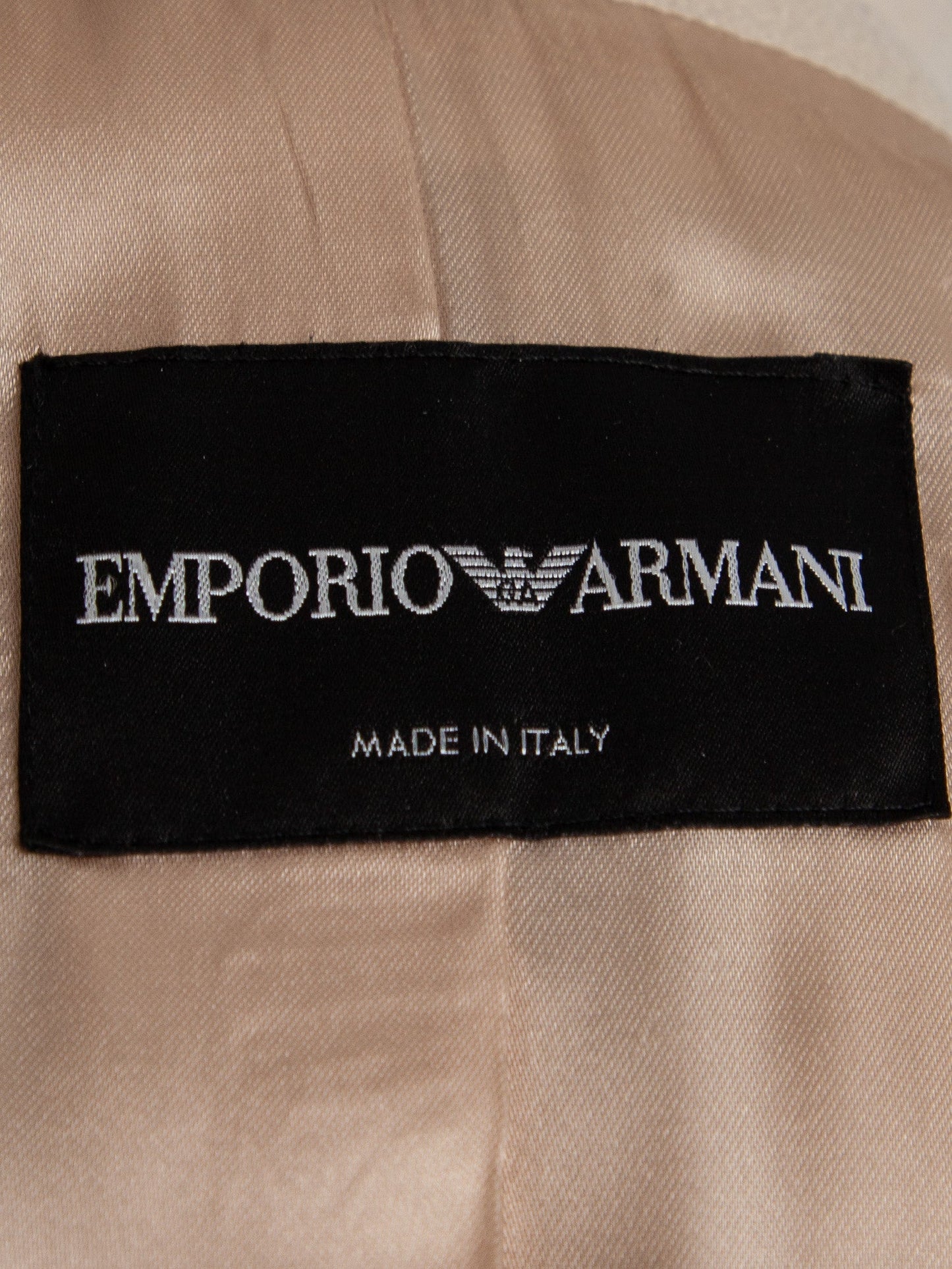 excellent emporio armani white cashmere coat size xs double-breasted