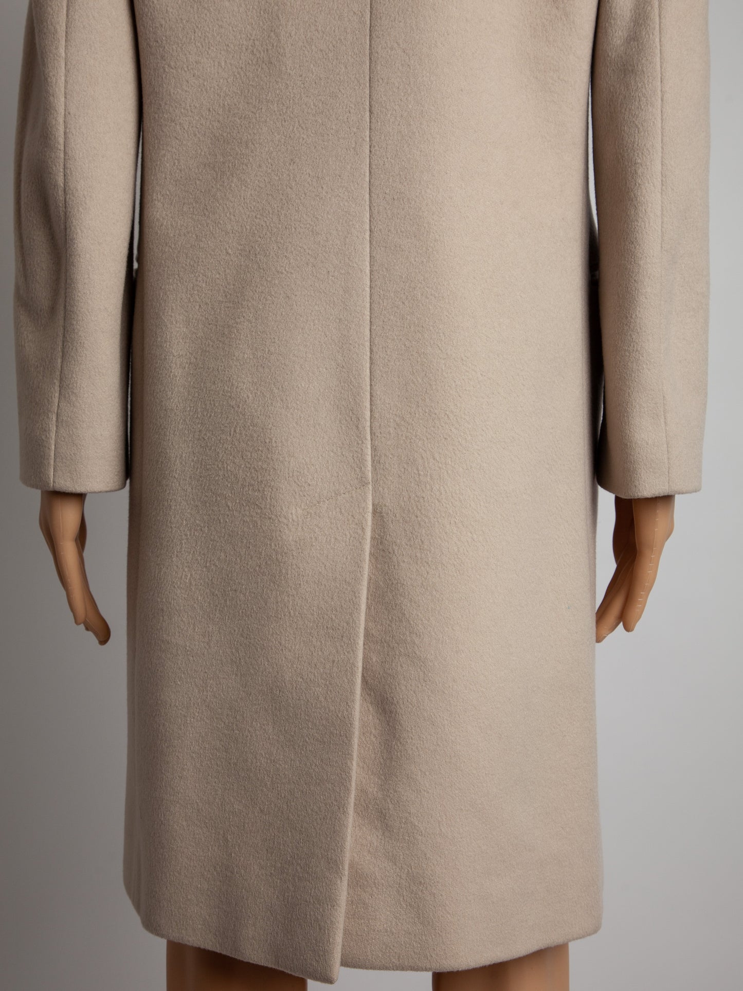excellent emporio armani white cashmere coat size xs double-breasted