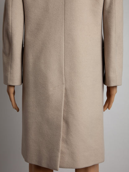 Excellent Emporio Armani White Cashmere Coat Size XS Double-Breasted