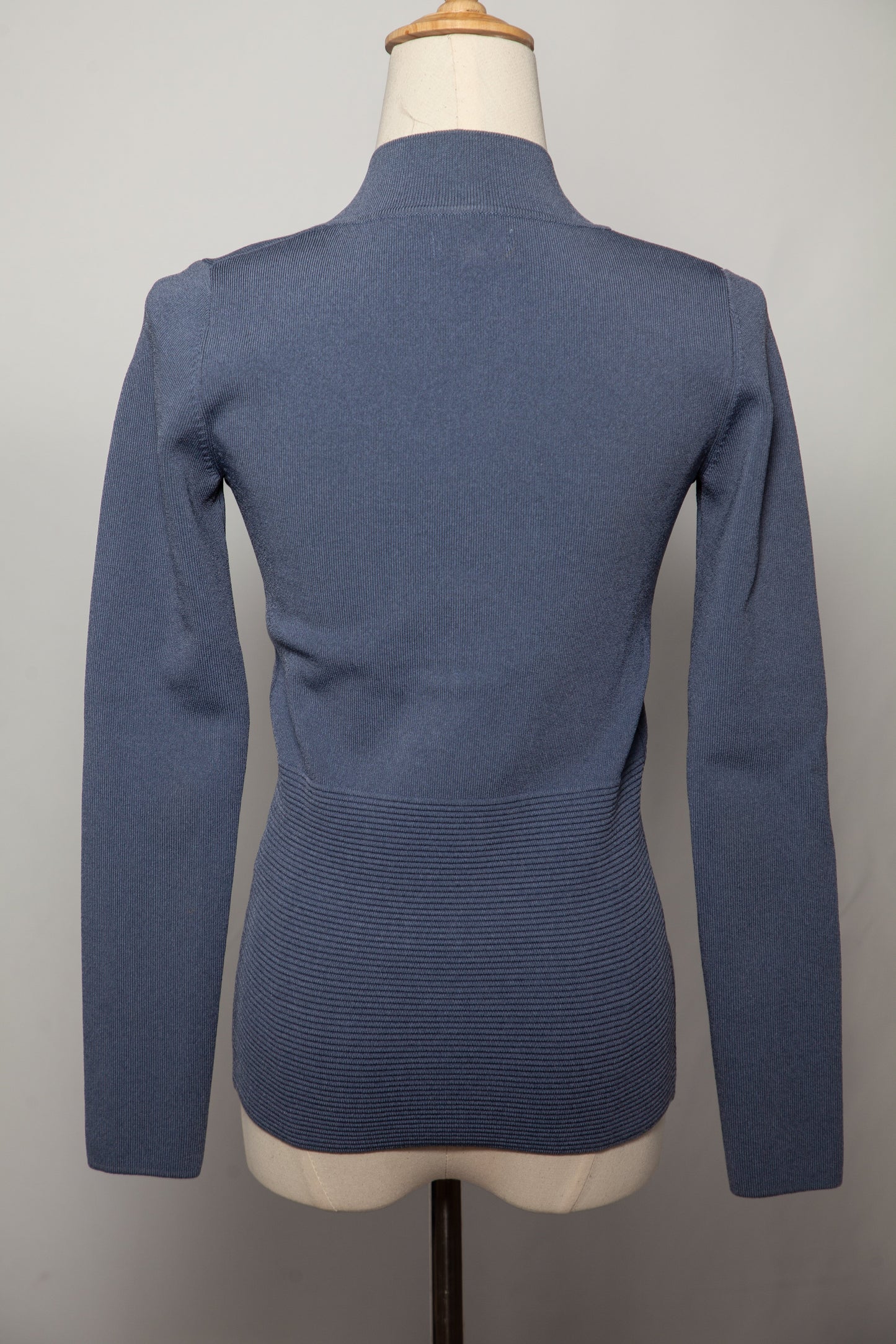 excellent reiss blue zip-up cardigan v-neck size xs