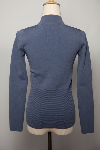 Excellent Reiss Blue Zip-Up Cardigan V-Neck Size XS