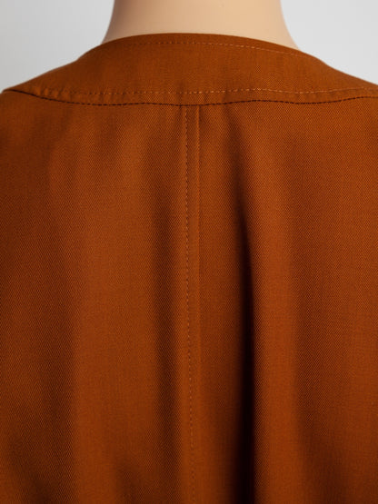 Sportmax Rust Cotton Button-Down Dress with Belt Size M