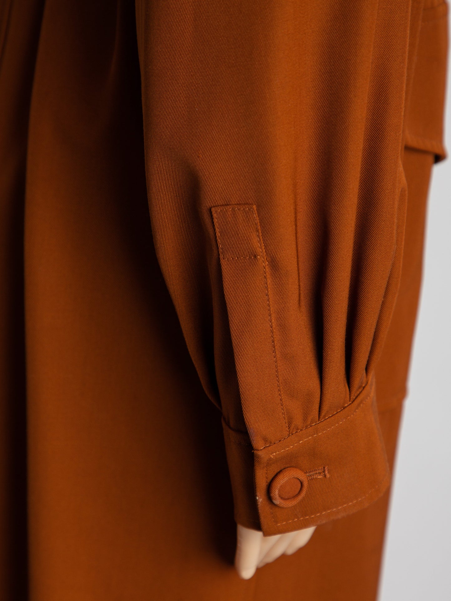 sportmax rust cotton button-down dress with belt size m