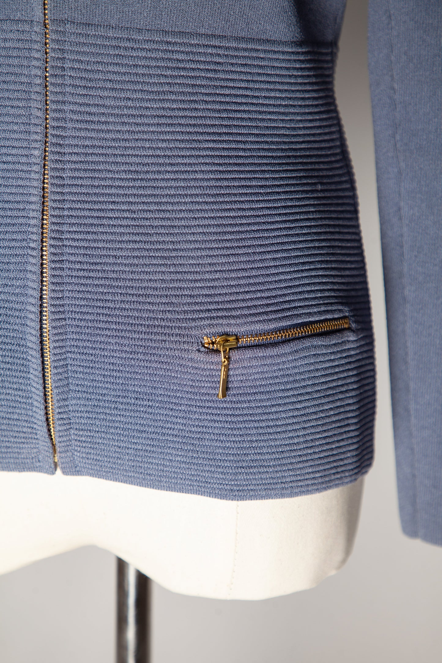 excellent reiss blue zip-up cardigan v-neck size xs