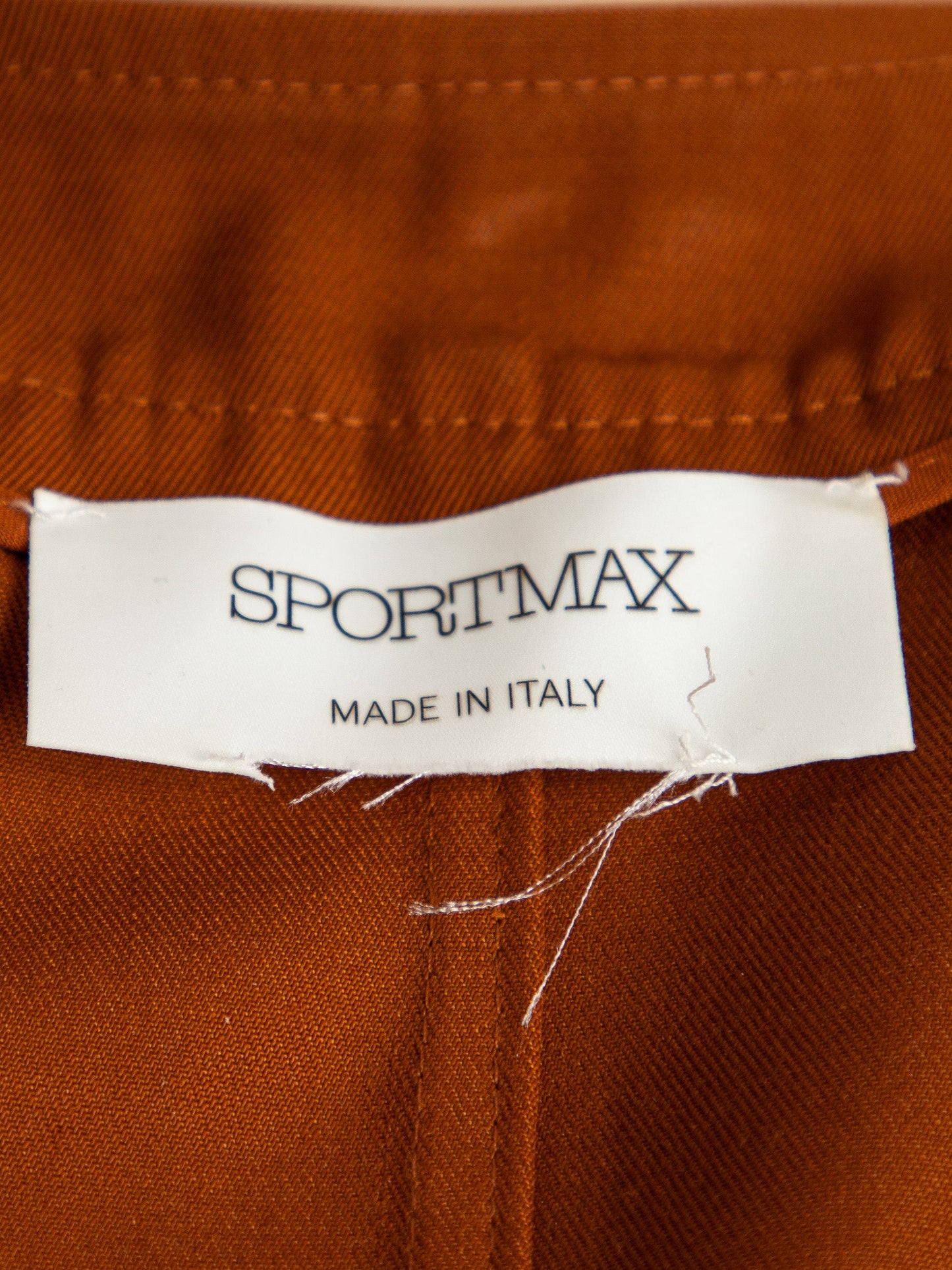 sportmax rust cotton button-down dress with belt size m