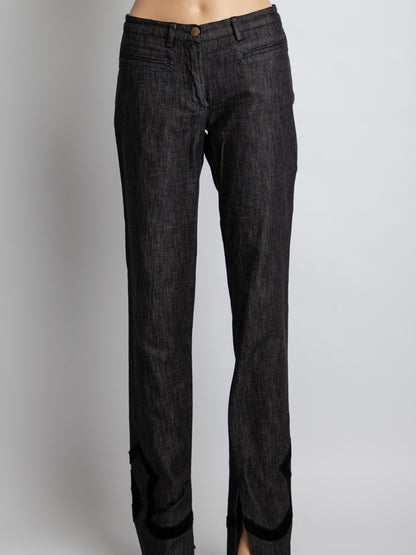 Good Versus Gray Cotton Pants Size M with Decorative Pattern