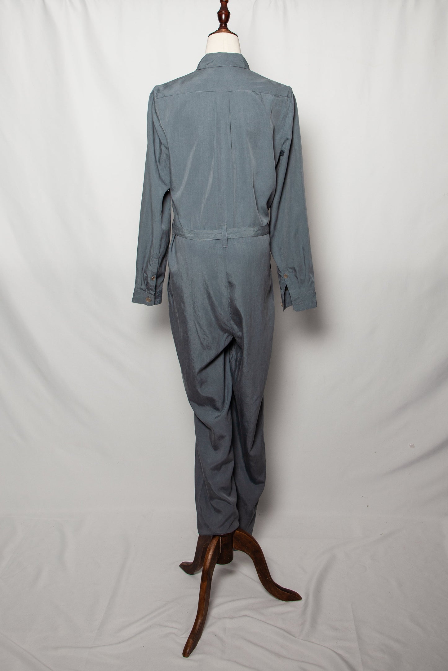 new burberry gray silk jumpsuit women size m