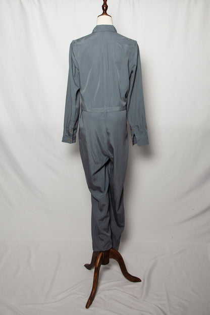 NEW Burberry Gray Silk Jumpsuit Women Size M