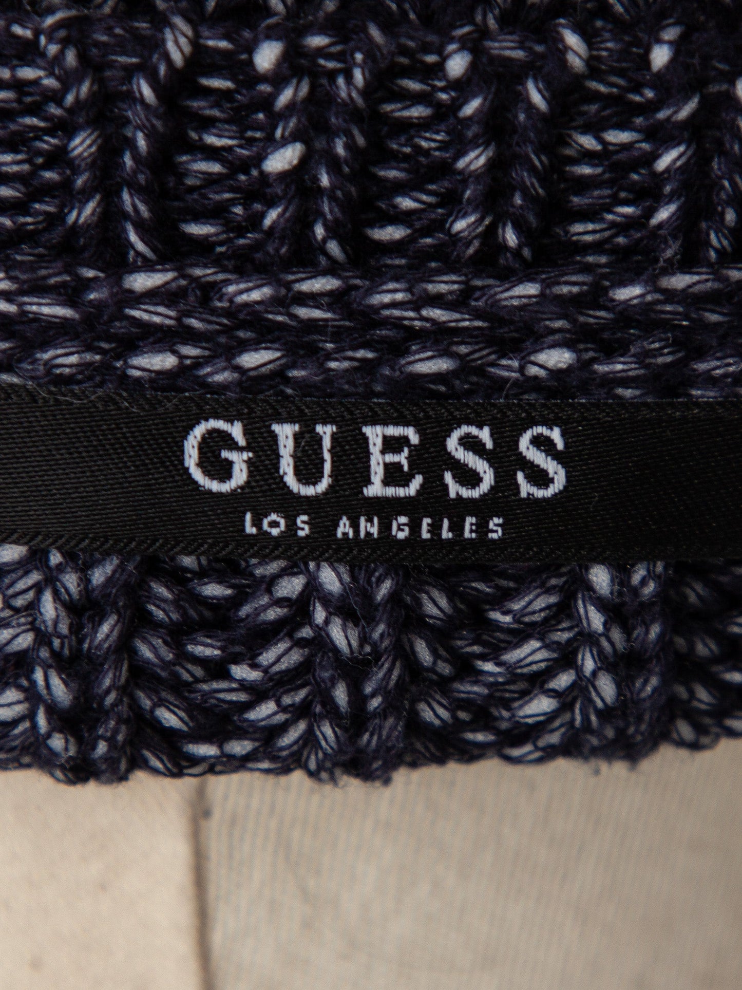 excellent guess navy blue cable knit sweater size xs women