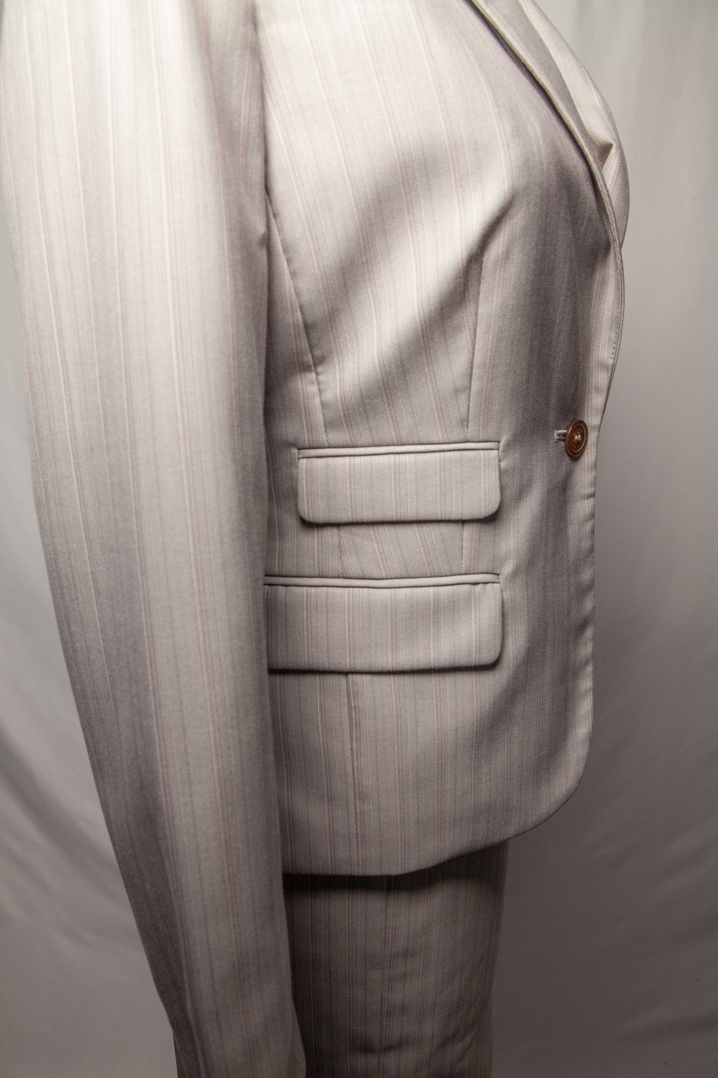 new calvin klein gray pinstripe skirt suit size 4