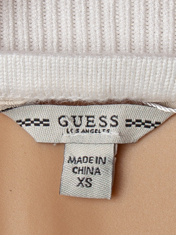 good guess bodycon dress white viscose size xs short sleeve