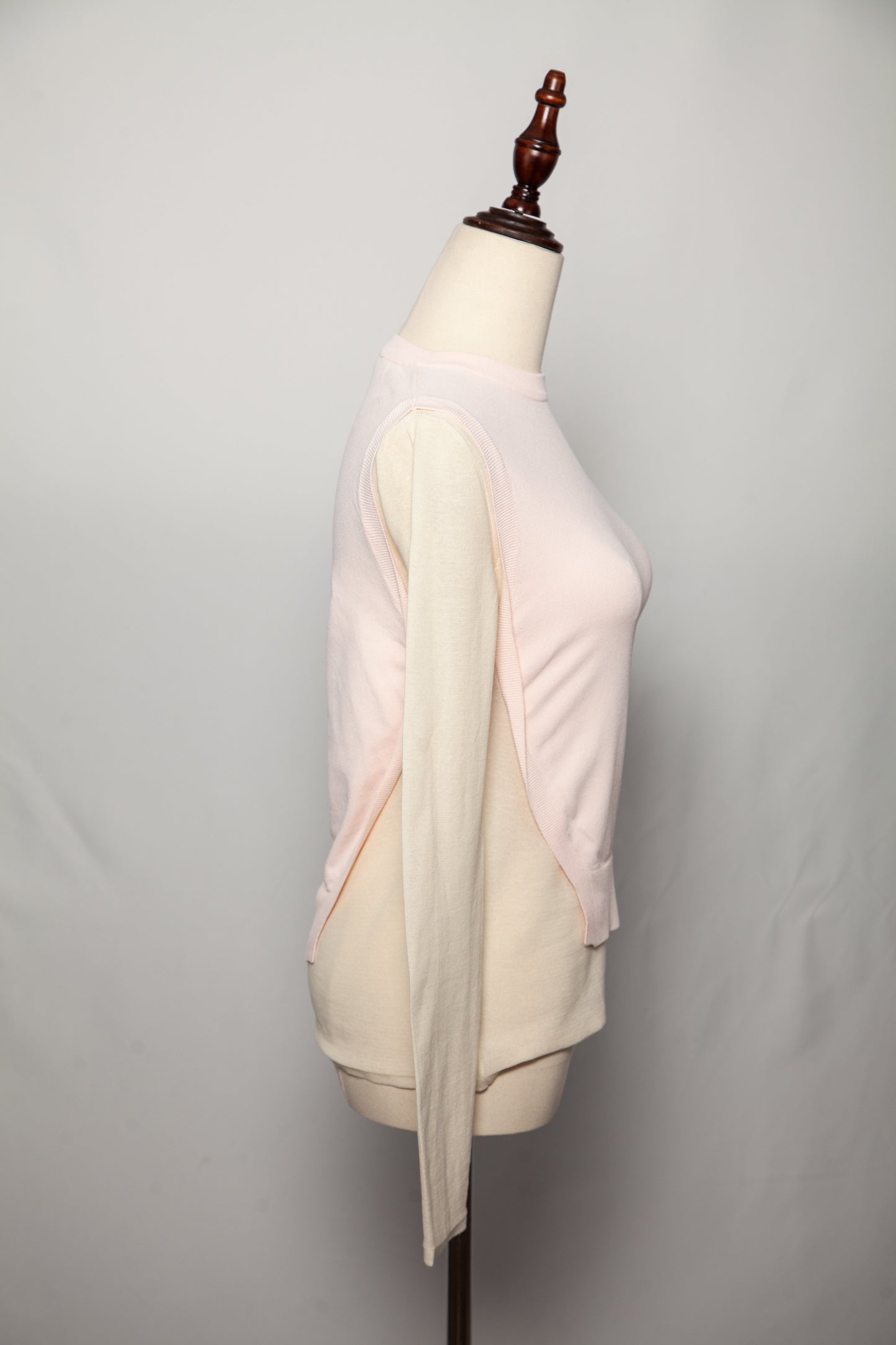 excellent cedric charlier pink cream two-tone long sleeve top size xxs