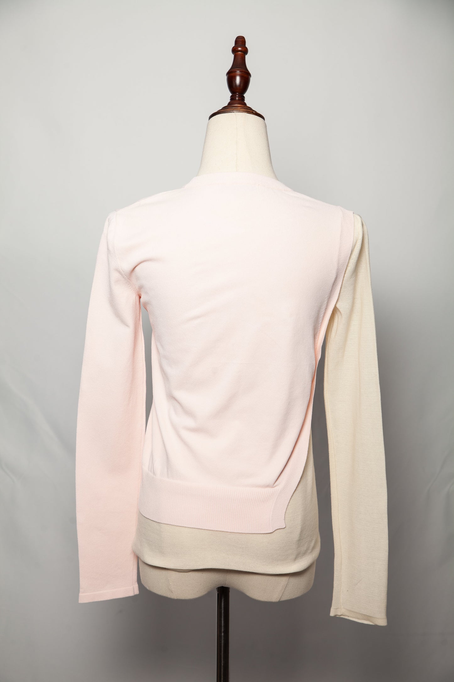 excellent cedric charlier pink cream two-tone long sleeve top size xxs