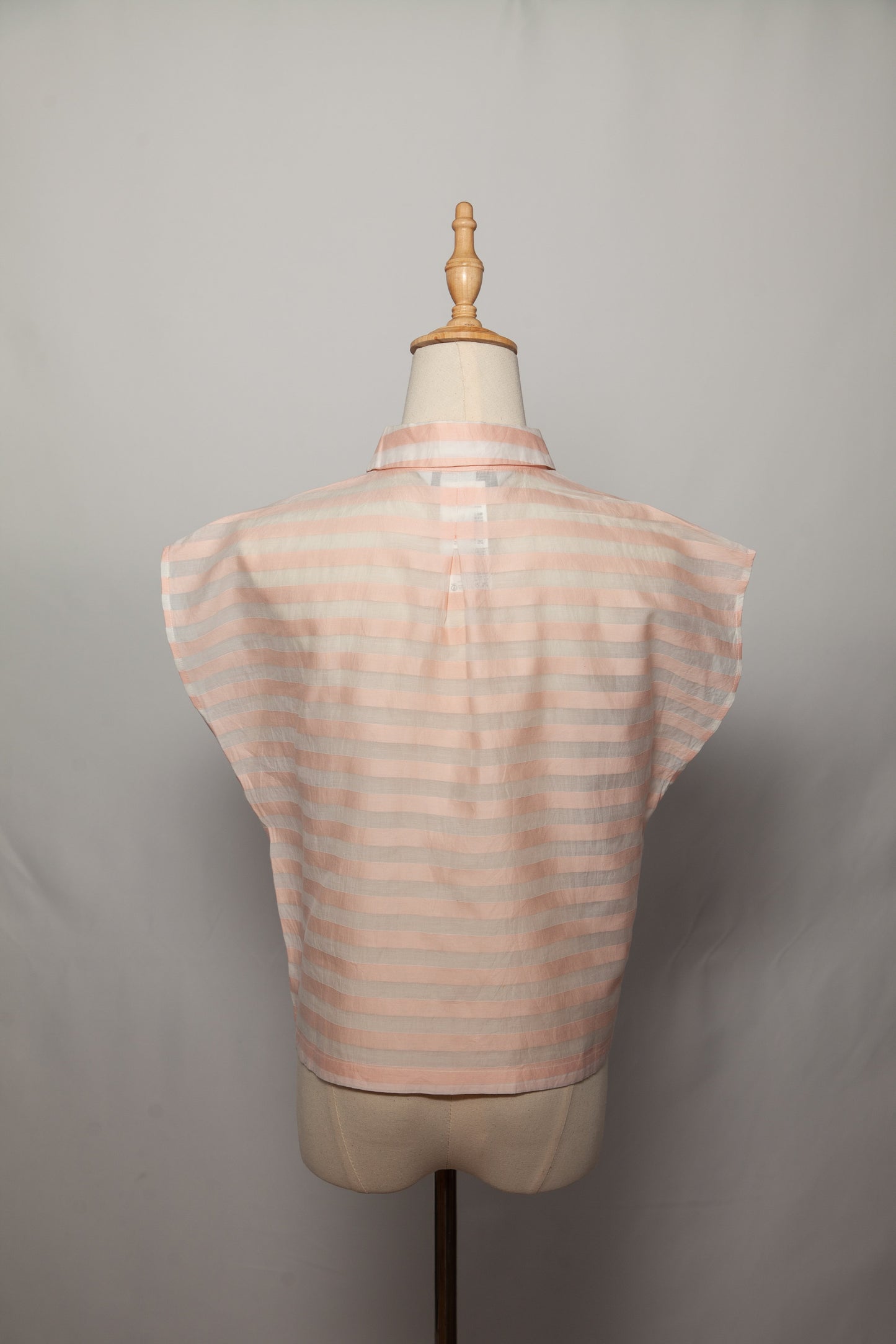 good intrend pink silk blouse size xxs sheer striped design