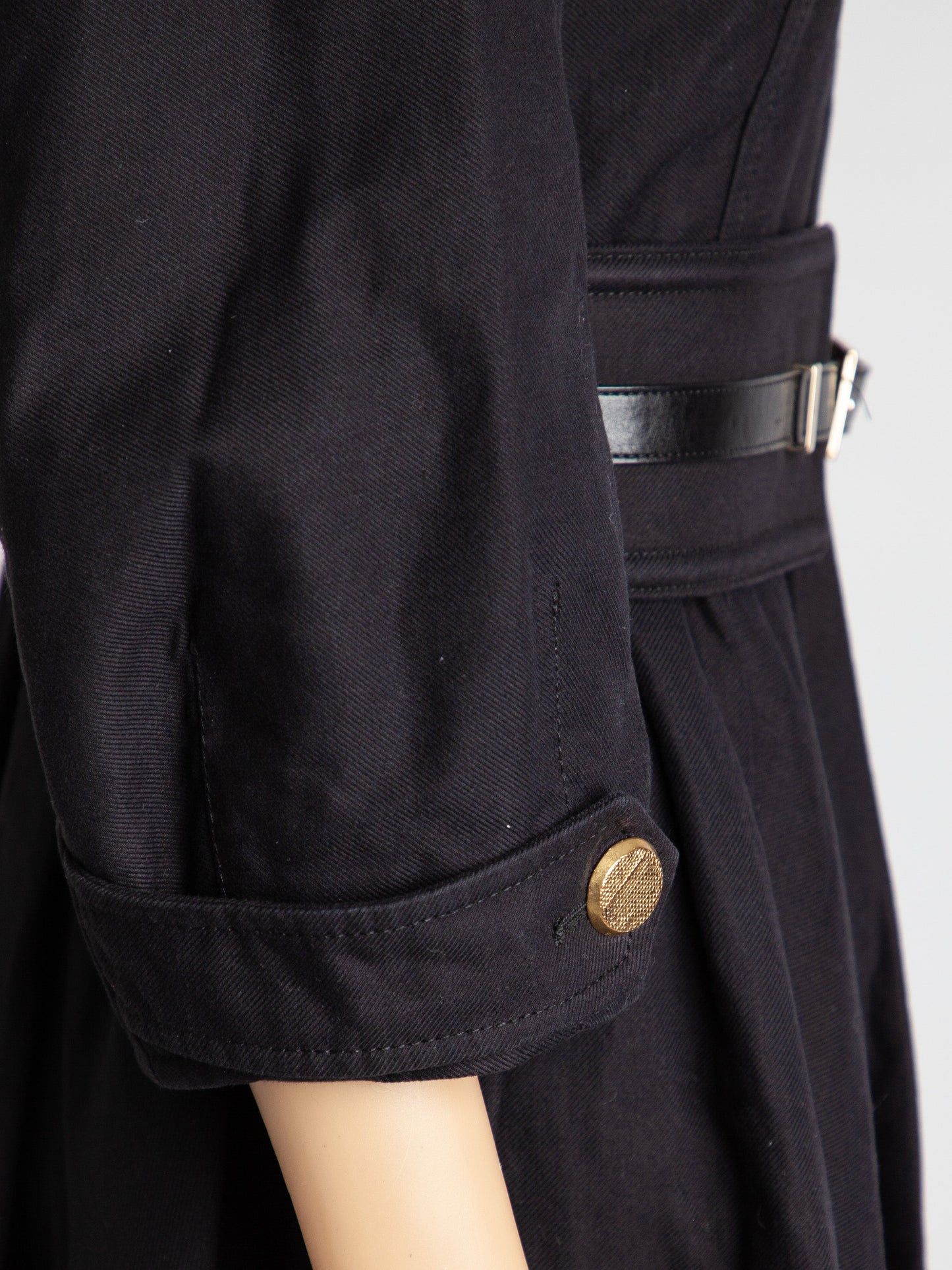 good condition elisabetta franchi black polyester trench coat