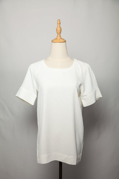 Good DKNY White Cotton Short-Sleeved Shirt Size M for Women